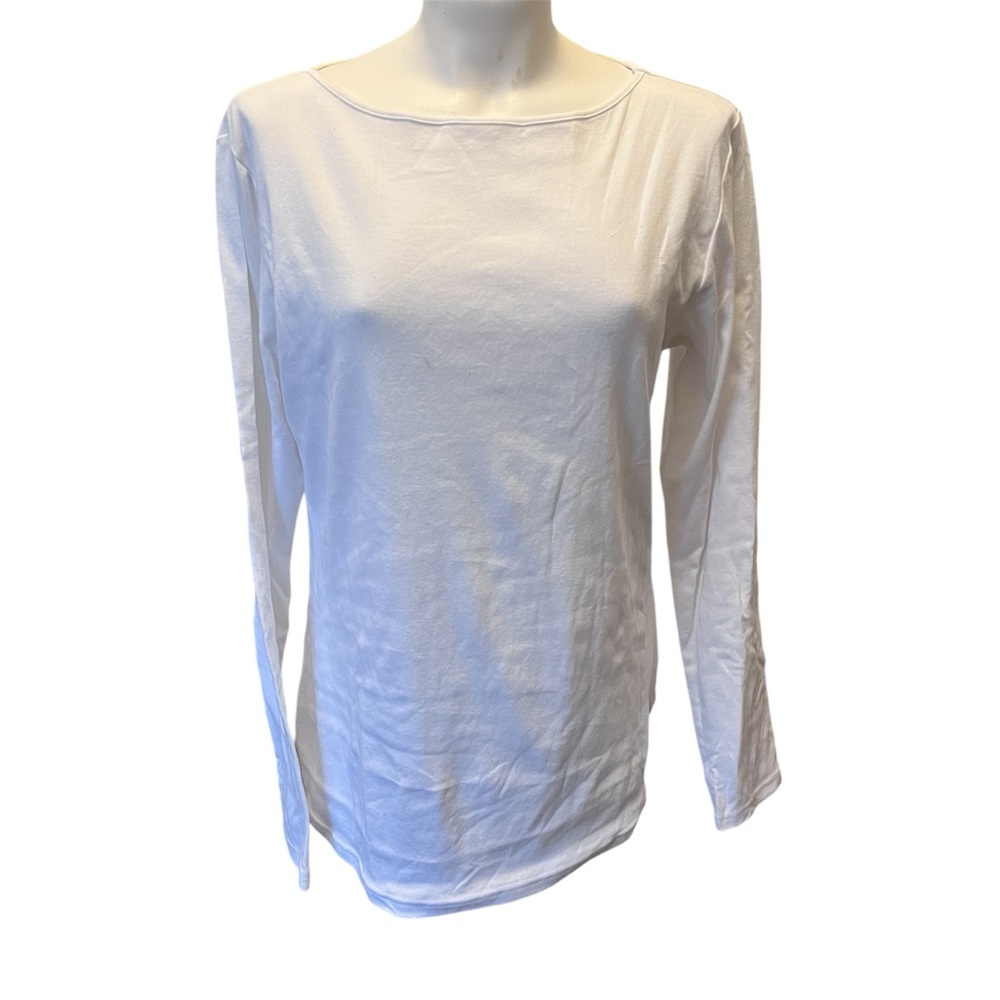 NWOT • Ellen Tracy Classic White Long Sleeve Top